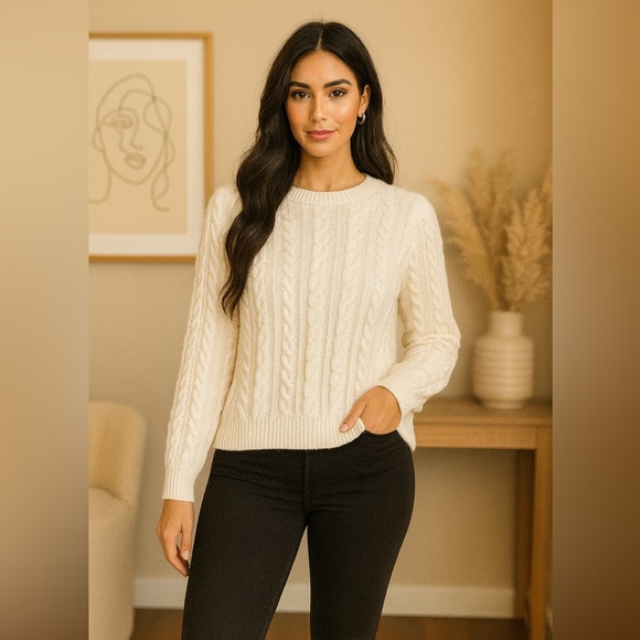 Joe Fresh Sweaters - Joe Fresh Women's Pullover Sweater Size Small Ivory 100% Acrylic Cable Knit